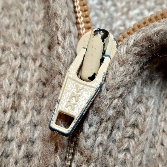 Vintage Cowichan Sweater Size Medium/Large Beige Full Zip Cardigan Aztec Knit - Picture 4 of 8